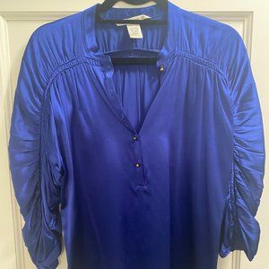 DVF Diane von Furstenberg Cobalt Blue Silk Top Size US4